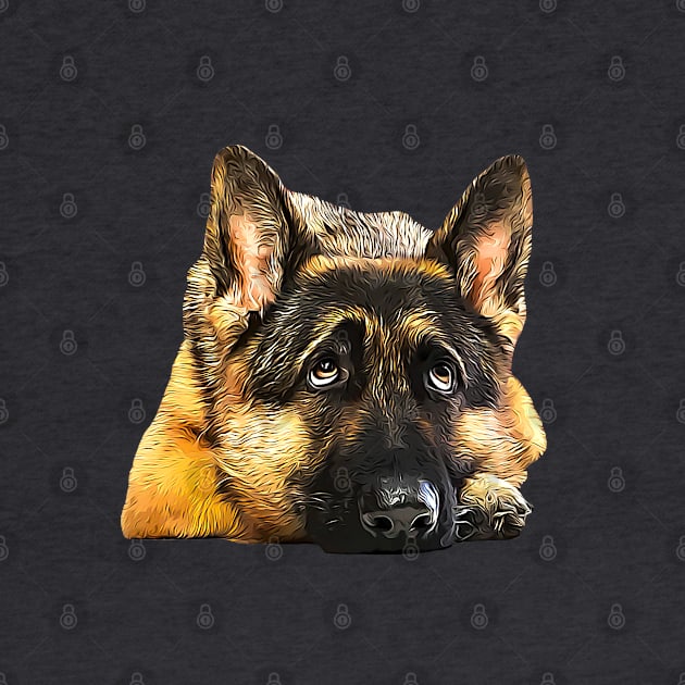 German Shepherd Looking Up by ElegantCat